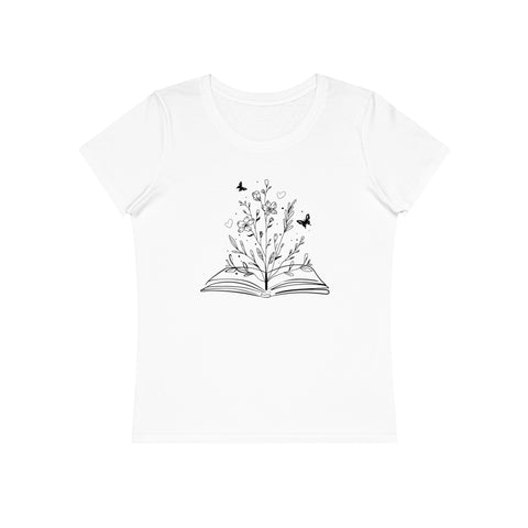 40.2 T-shirt Bio Femme Livre Fleurs & Papillons