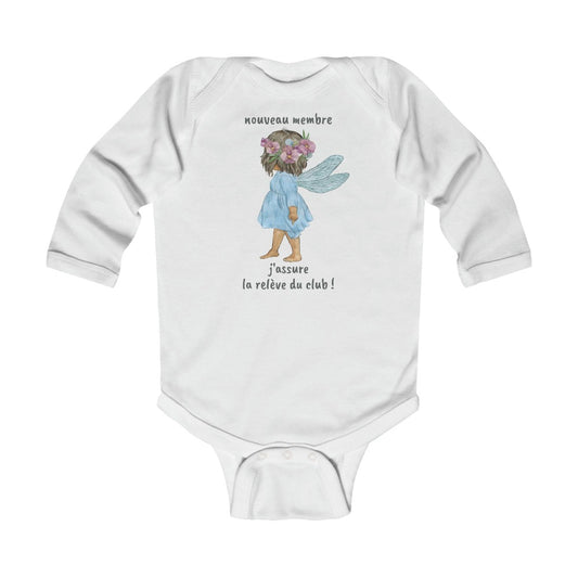 Body Bébé Manches Longues blanc pour 0-18 mois Merchandising MoOodMaker