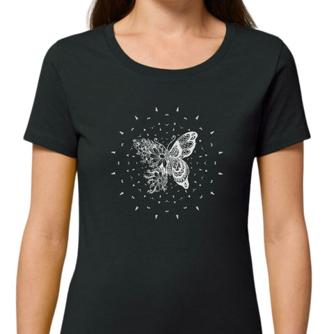 49.2 T-shirt Bio Femme Mandala Papillon | MYSTIC