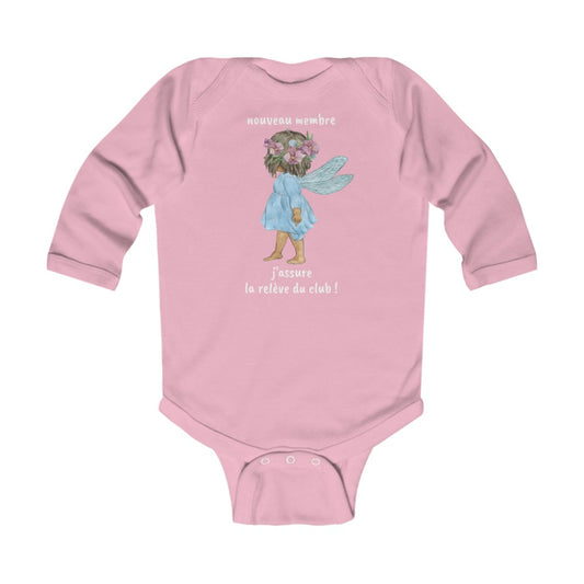 Body Bébé Manches Longues rose pour 0-18 mois Merchandising MoOodMaker