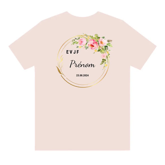 Tshirt EVJF Or & Fleurs Roses configurateur MoOodMaker
