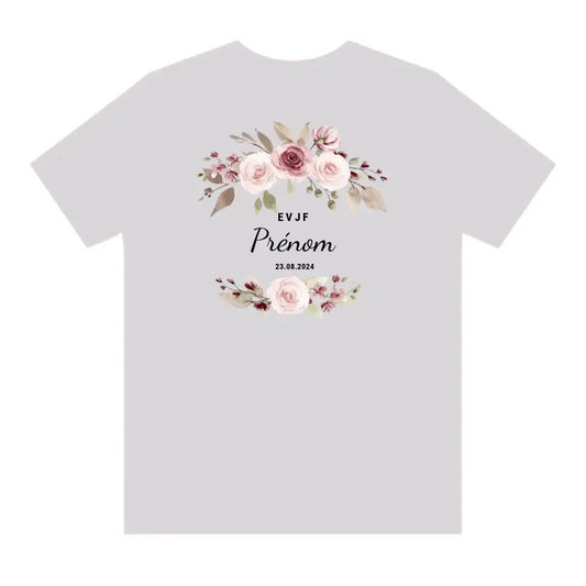 Tshirt EVJF Couronne Vieux Rose | Charme Florale à Personnaliser t-shirt configurateur MoOodMaker