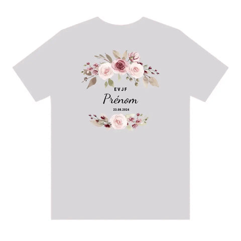 Tshirt EVJF Couronne Vieux Rose | Charme Florale à Personnaliser t-shirt configurateur MoOodMaker