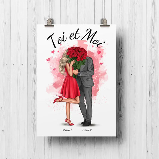 Poster Toi et Moi Saint Valentin | Personnalisé