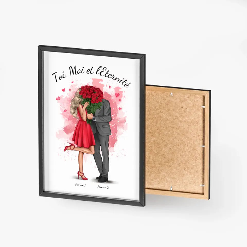 Poster Encadré Couple Saint Valentin | Personnalisé