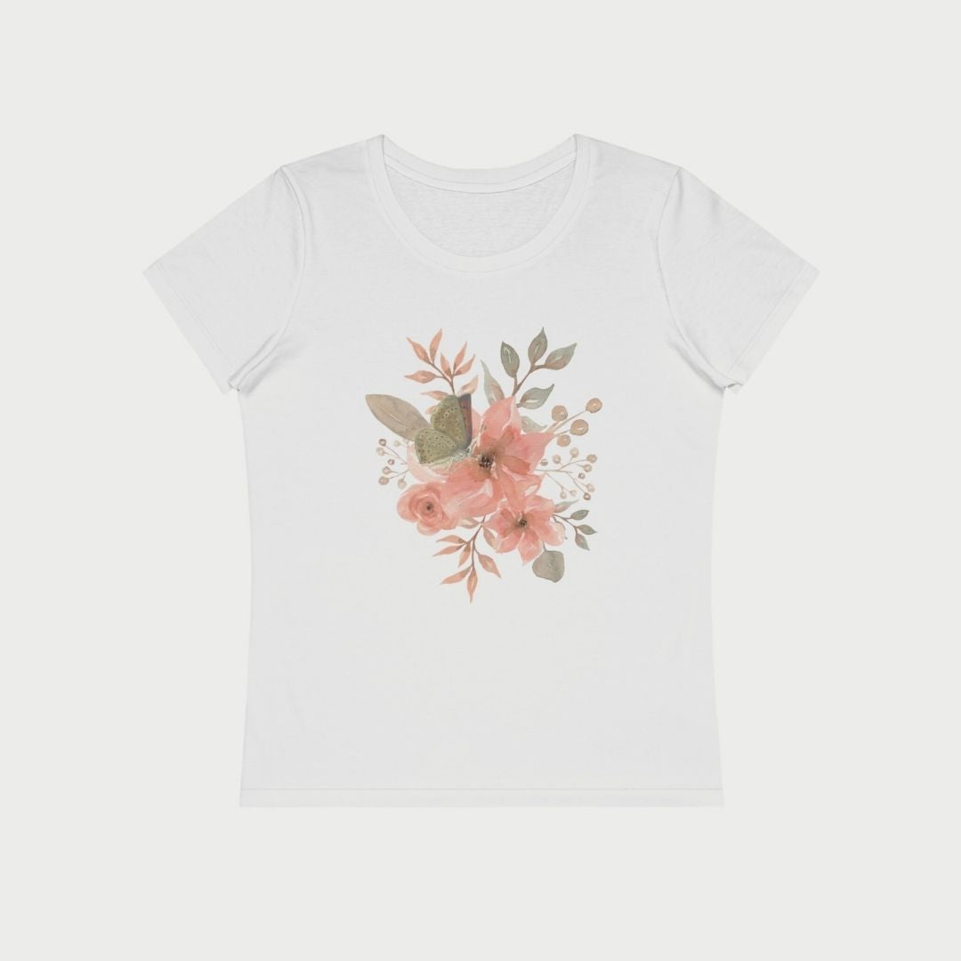 FP 02.2 T-shirt Bio Femme Fleurs & Papillon | FLOWER POWER