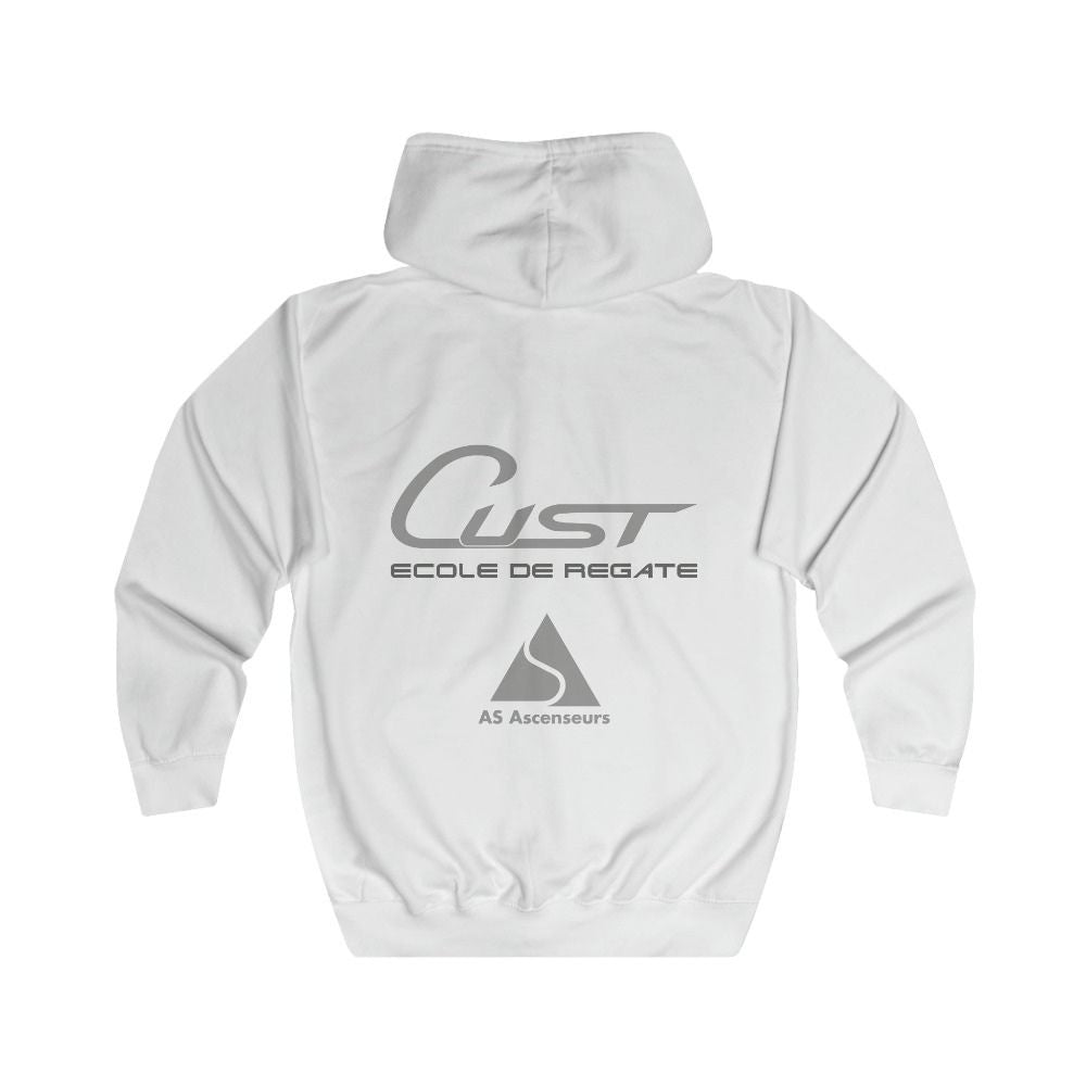 Jaquette Zip-Hoodie blanc dos | Boutique CUST