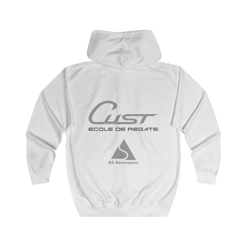 Jaquette Zip-Hoodie blanc dos | Boutique CUST