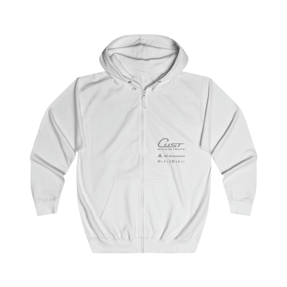 Jaquette Zip-Hoodie blanc face | Boutique CUST