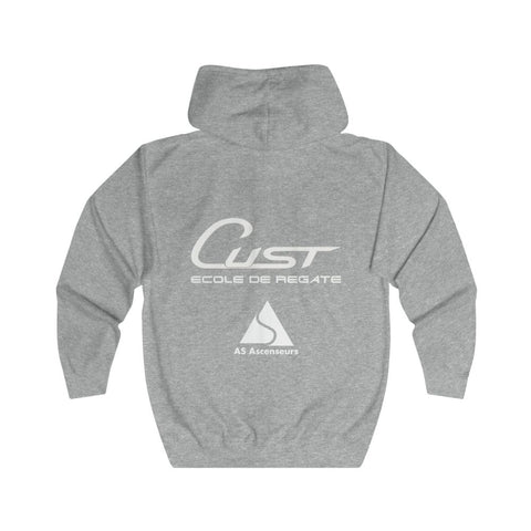 Jaquette Zip-Hoodie gris chiné dos | Boutique CUST