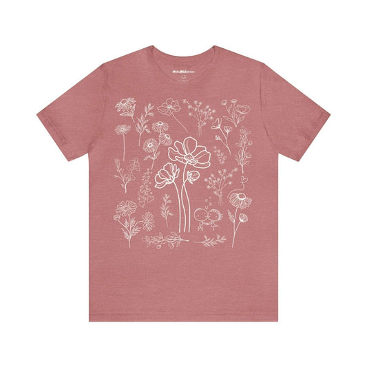 T-Shirt MoOodMaker La Prairie Amoureuse | LINE DRAWING rose chiné