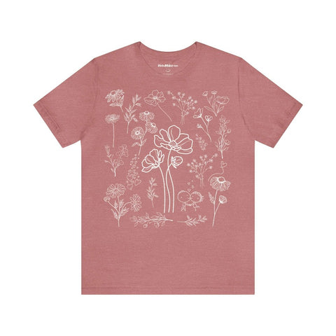 T-Shirt MoOodMaker La Prairie Amoureuse | LINE DRAWING rose chiné