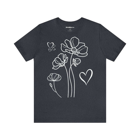 T-shirt MoOodMaker Prairie Fleurie | LINE DRAWING bleu