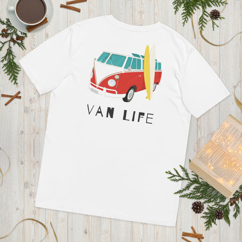 T-shirt Van Life Bus VW Unisexe Bio VL 01.4 sV Blanc